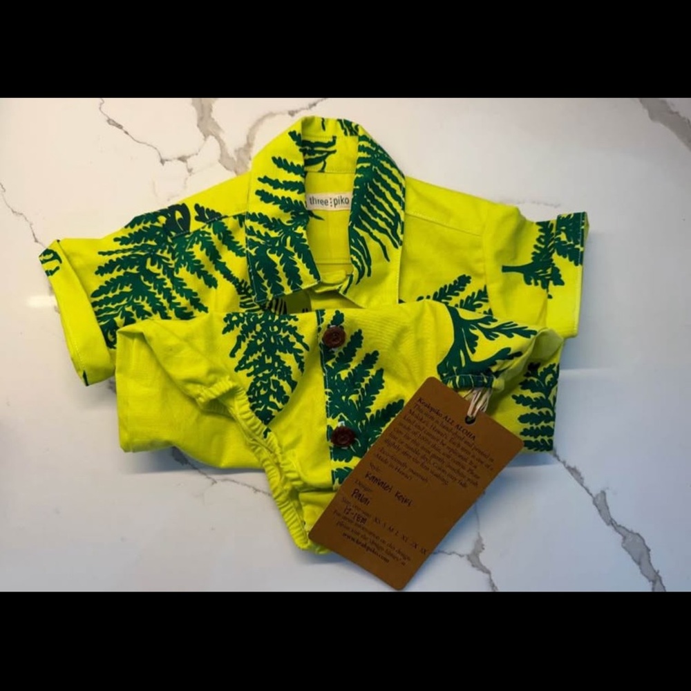 Three Piko Kealopiko Kids Green and Yellow One Piece